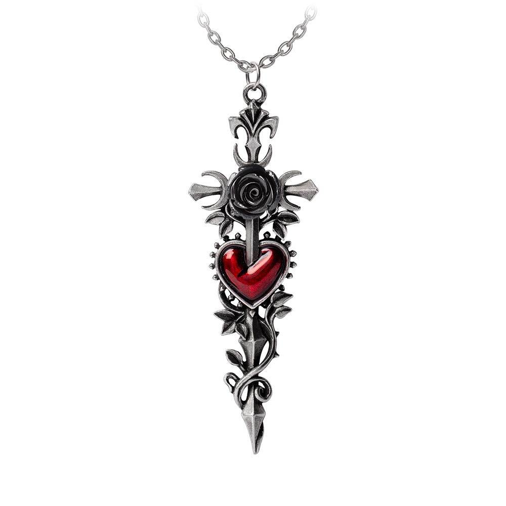 Alchemy - Cross of the Dark Kiss Halskette - Silberfarben